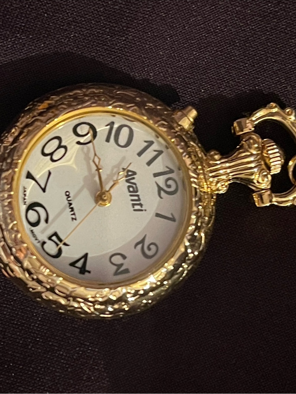 Avanti Gold-Tone Ornate Necklace Watch Accent